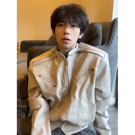Men's Short Leather Vintage Jacket
